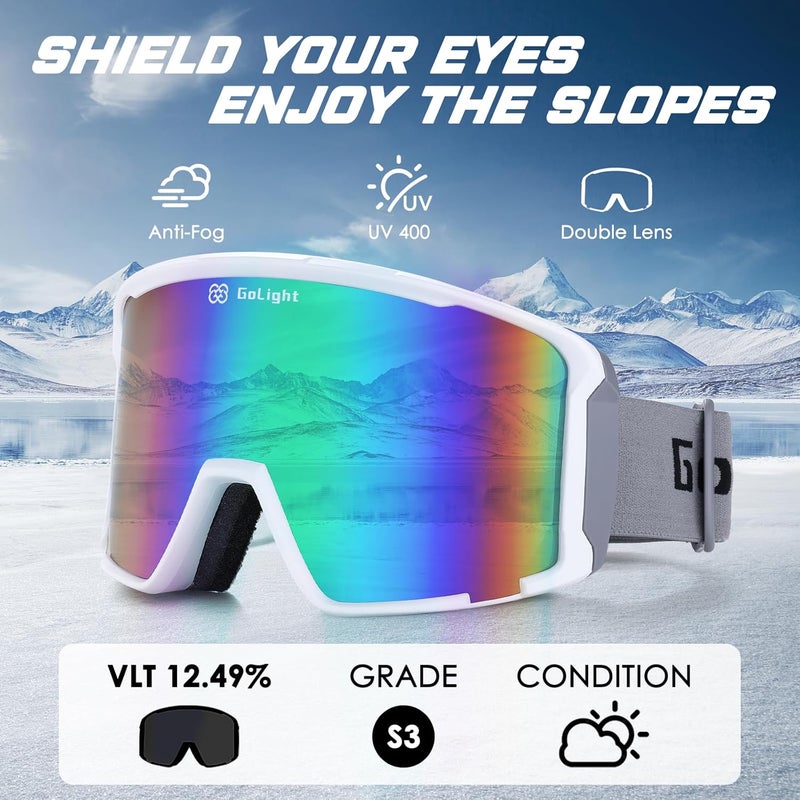 Golight OTG Ski Goggles – Hassle-Free Snow Goggles with Cylindrical REVO Lens, Anti-Fog Double Lens, UV400 & Comfortable Fit - Image 5